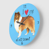 私はコリーを愛している ラージ壁時計 (傾斜)