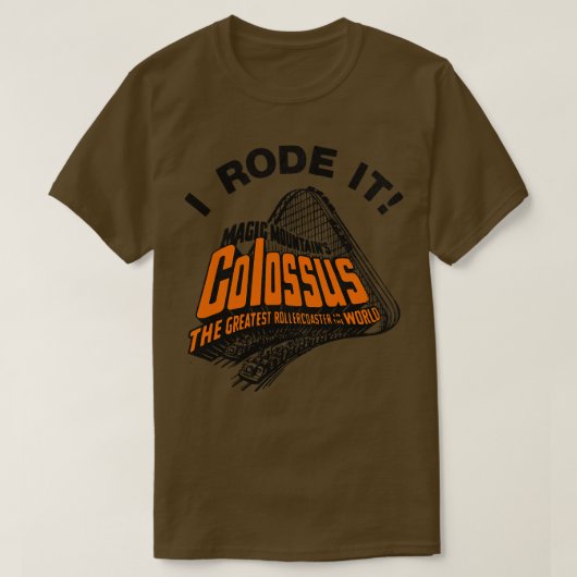 私はコロッソスレトロの非ジェットコースターに乗った Tシャツ (デザイン正面)