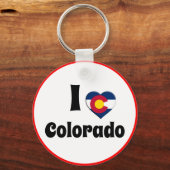私はコロラドとコロラドのハートを愛している – 旅行/スポーツ キーホルダー (正面)