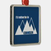 私はコロラド州のグニソン・マウンテンにいたい メタルオーナメント (右)