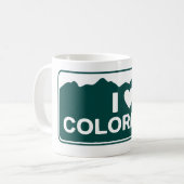 私はコロラド州のマグを愛します コーヒーマグカップ (正面左)