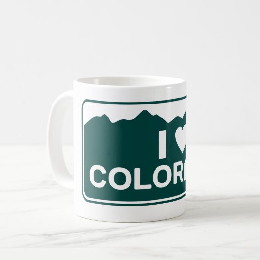私はコロラド州のマグを愛します コーヒーマグカップ (正面左)
