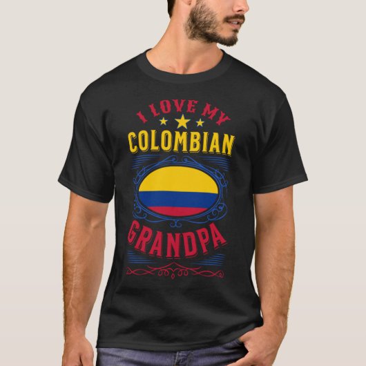 私はコロンビアのおじいちゃんを愛している Tシャツ (正面)