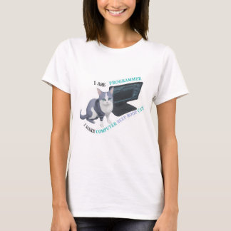 私はコンピュータのビープ音をブー猫にするプログラマ Tシャツ