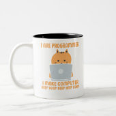 私はコンピュータのビープ音を鳴らすプログラマーである。 ツートーンマグカップ (左)