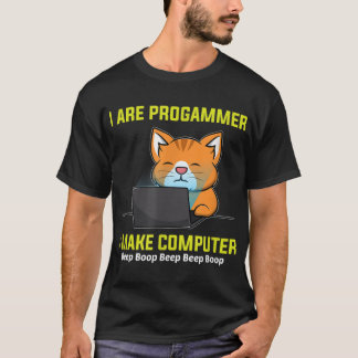 私はコンピュータのビープ音Boop猫を作るプログラマー Tシャツ
