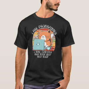 私はコンピュータのビープ音Boop It Catを作るプログラマー Tシャツ