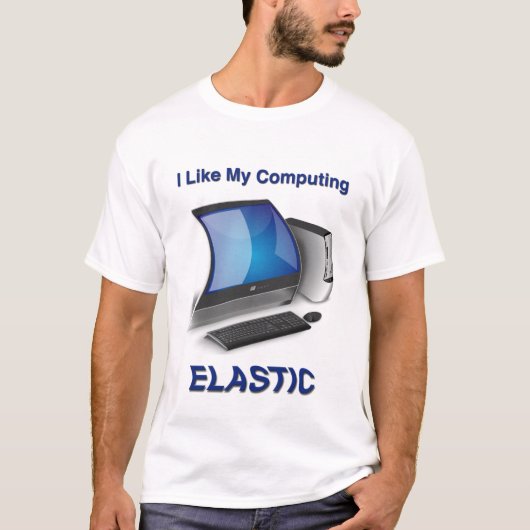 私はコンピュータの弾性が好き Tシャツ (正面)