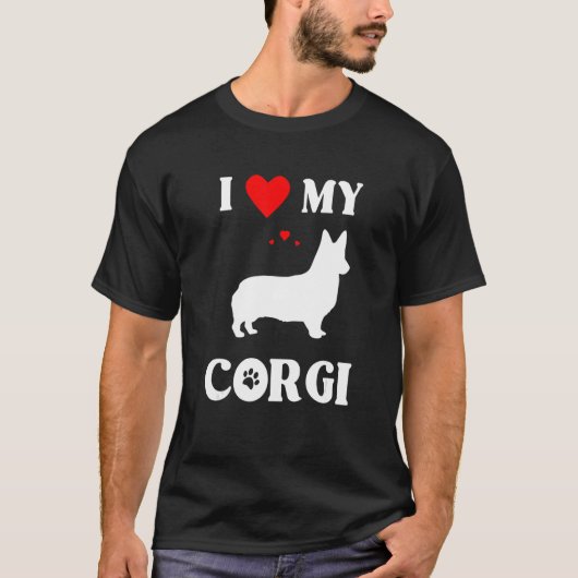 私はコーギのかわいい犬のデザインが大好き Tシャツ (正面)