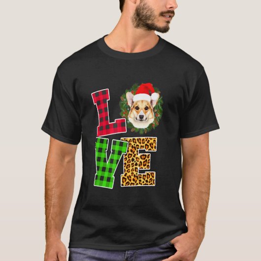 私はコーギドッグサンタハット醜いクリスマスを助ける Tシャツ (正面)