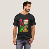 私はコーギドッグサンタハット醜いクリスマスを助ける Tシャツ (正面フル)