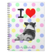 私はコーギーのお尻を愛します ノートブック (正面)