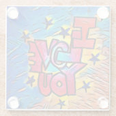 私はコースター愛します ガラスコースター (裏面)