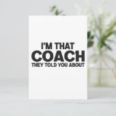 私はコーチ彼らはあなたにギフトについて話しおもしろいた サンキューカード (スタンド正面)