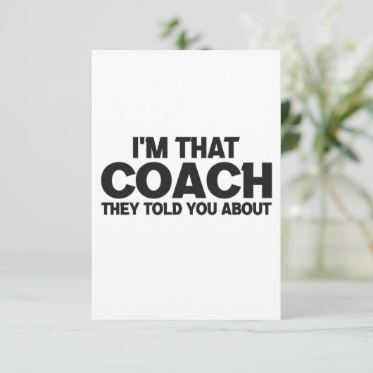 私はコーチ彼らはあなたにギフトについて話しおもしろいた サンキューカード (スタンド正面)