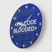 私はコードが血まみれだ ラージ壁時計 (傾斜)