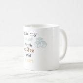 私はコーヒーおよびクリームが付いている私の砂糖を好みます コーヒーマグカップ (正面右)