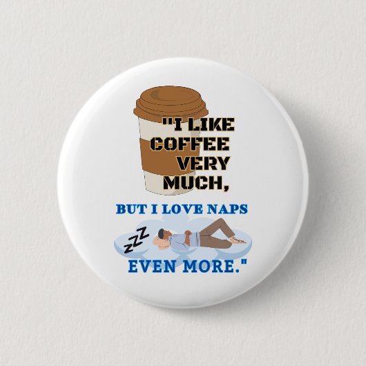 私はコーヒーがとても好きだ 缶バッジ (正面)