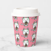私はコーヒーが大好きで可愛い猫 紙コップ (裏面)