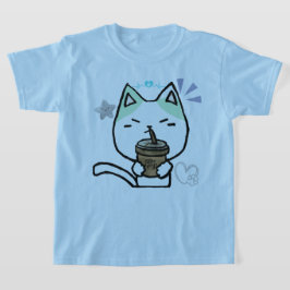 私はコーヒーが大好きで可愛い猫 Tシャツ