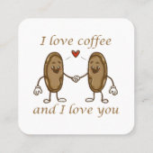 私はコーヒーが大好きで、あなたを愛している スクエア名刺 (裏面)