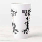 私はコーヒーが好きで、猫が強くて好き カフェラテマグ (正面)