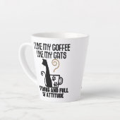 私はコーヒーが好きで、猫が強くて好き カフェラテマグ (左アングル)