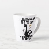 私はコーヒーが好きで、猫が強くて好き カフェラテマグ (右アングル)