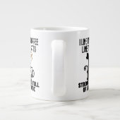 私はコーヒーが好きで、猫が強くて好き ジャンボコーヒーマグカップ (裏面)