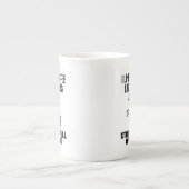 私はコーヒーが好きで、猫が強くて好き ボーンチャイナマグカップ (正面)