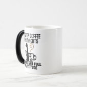 私はコーヒーが好きで、猫が強くて好き モーフィングマグカップ (正面左)