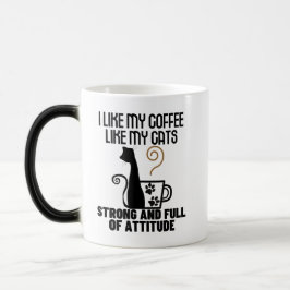 私はコーヒーが好きで、猫が強くて好き モーフィングマグカップ