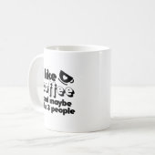 私はコーヒーが好きで、3人が好きかもしれない コーヒーマグカップ (正面左)
