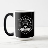 私はコーヒーが好きで、3人は2トーンのコーヒーMが好きだ モーフィングマグカップ (左)