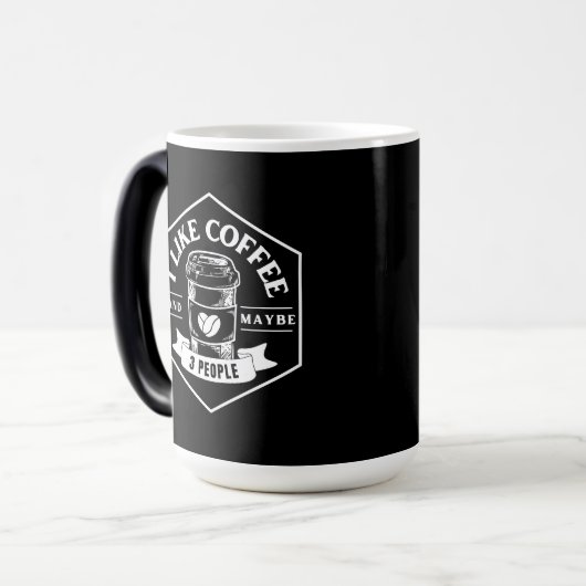 私はコーヒーが好きで、3人は2トーンのコーヒーMが好きだ モーフィングマグカップ (正面左)