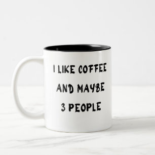 私はコーヒーが好きで、3人も好きだ ツートーンマグカップ