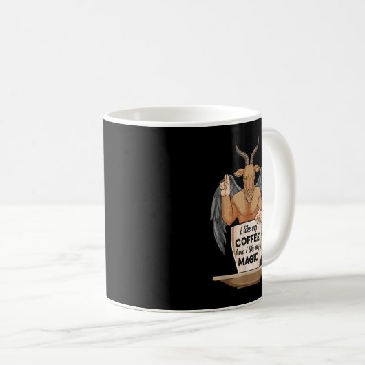 私はコーヒーが好き私の魔法コーヒーBaphom コーヒーマグカップ (正面右)