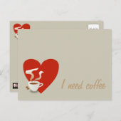 私はコーヒーが必要だ – はがき (正面/裏面)