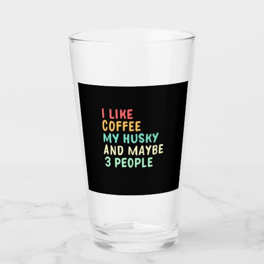 私はコーヒーとハスキーが好きだ タンブラーグラス (正面)