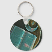 私はコーヒーと本が大好きだ キーホルダー (正面)