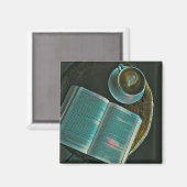 私はコーヒーと本が大好きだ マグネット (正面/裏面)