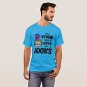 私はコーヒーと本走のハイブリッド Tシャツ (正面フル)