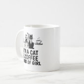 私はコーヒーと猫の女の子の一種のコーヒーマグ コーヒーマグカップ (正面左)