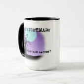 私はコーヒーの前に悪夢の面白いハロウィーンマグ マグカップ (正面左)