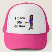 私はコーヒーの女のラテンアメリカ系女性漫画が好き キャップ (正面)