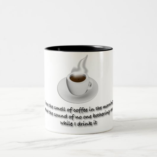 私はコーヒーの香りが大好きだ ツートーンマグカップ (中央)
