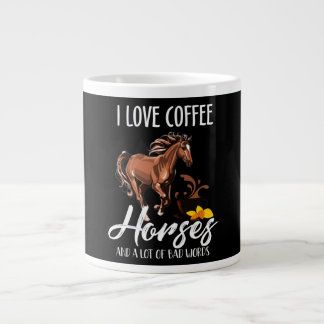 私はコーヒーの馬と悪い言葉が大好きだ ジャンボコーヒーマグカップ