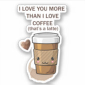 私はコーヒーよりもラテが好き シール (正面)