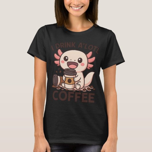 私はコーヒーをたくさん飲みます Tシャツ (正面)
