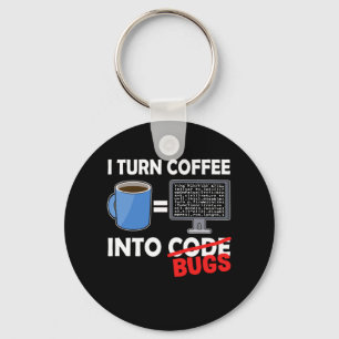 私はコーヒーをコードバグコーダおもしろいおたくギフトに キーホルダー